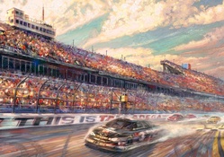 Thomas Kinkade Speedway Painting