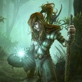 Armored Woman Doing Spell In The Wood