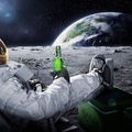 Astronaut Drinking Beer