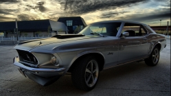 a vintage ford mustang muscle car