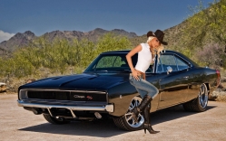 Cowgirl Victoria with her 1970 Charger