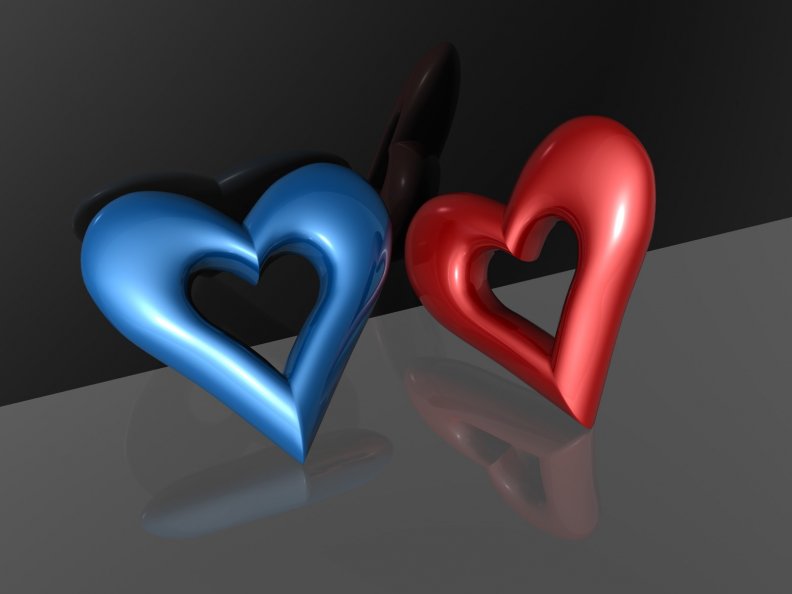 Blue &amp; Red Hearts