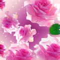 Digital pink roses
