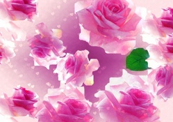Digital pink roses