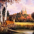 Deer in Autumn Landscape