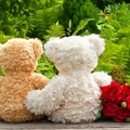 Teddy bears with roses