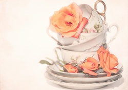 lovely roses and teacups