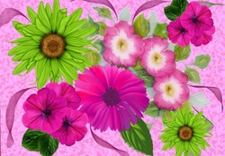 Big Pink And Green Flower Display