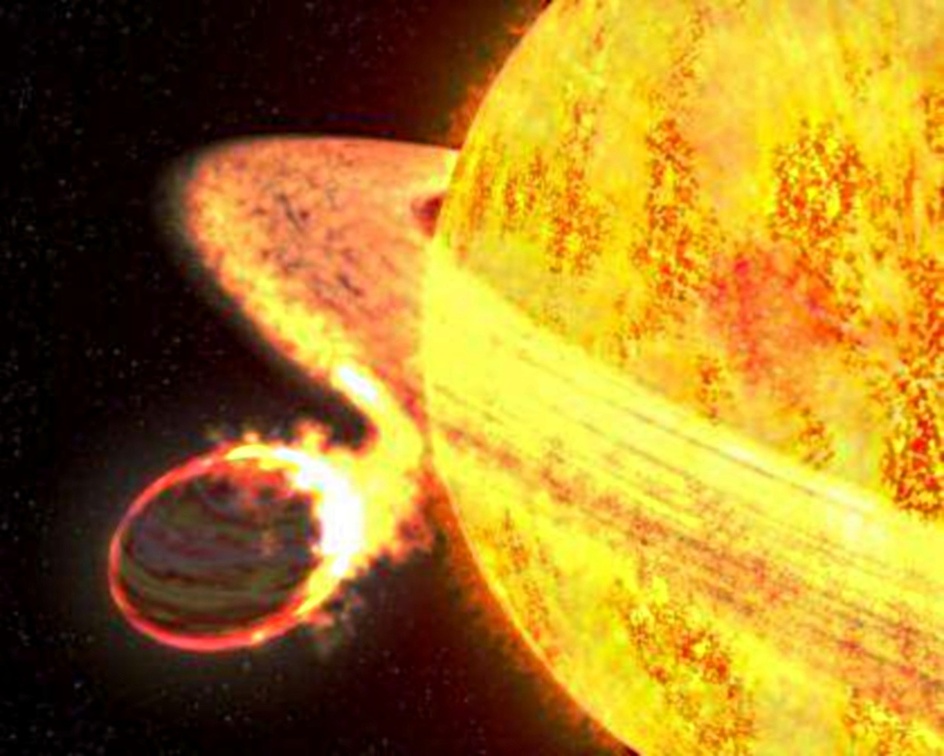 Burning exoplanet