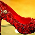 Red sparkling shoe