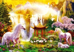 Unicorn valley of the waterfalls