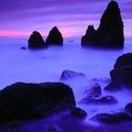 Purple Foggy On The Rocks