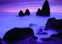 Purple Foggy On The Rocks