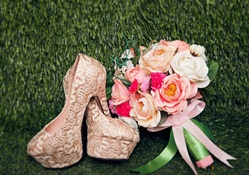 Shoe and bouquet