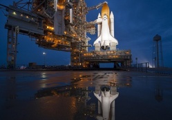 the space shuttle ready to take off