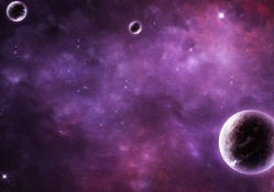 PLANETS IN A PURPLE FOG