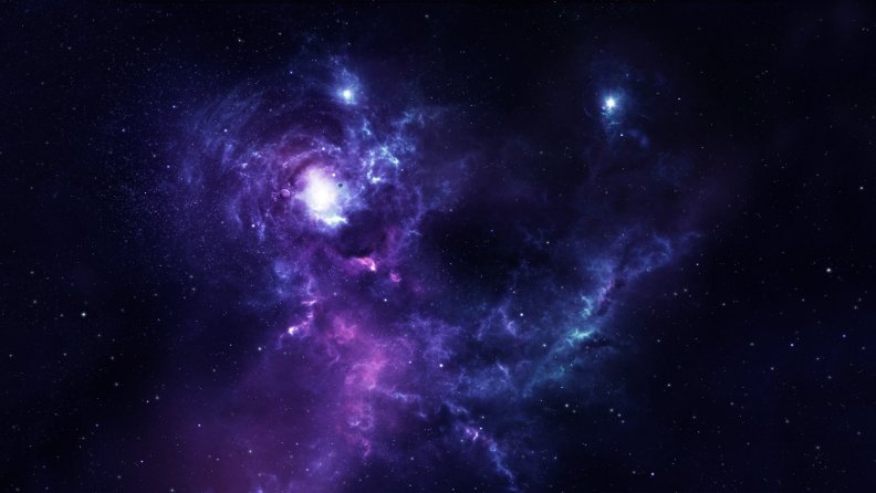 Space Stars and Blue_Purple Nebula