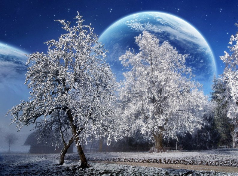Moon Space Winter