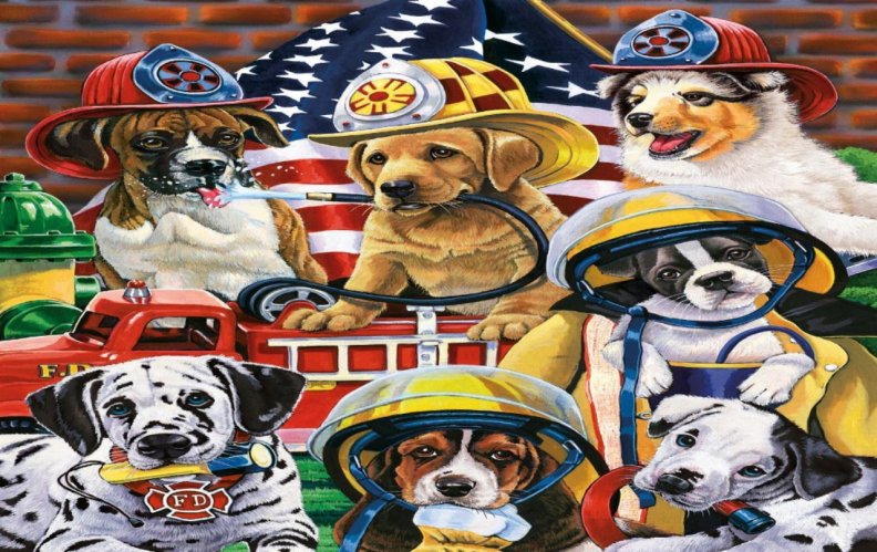puppy fire fighters