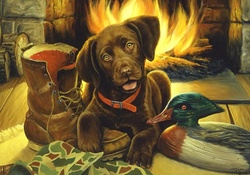 ..Puppy Fireplace..
