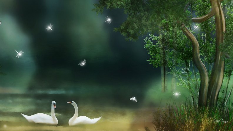 Swans Woodland Glow Flies
