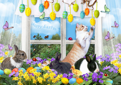 Easter Bunnies Window