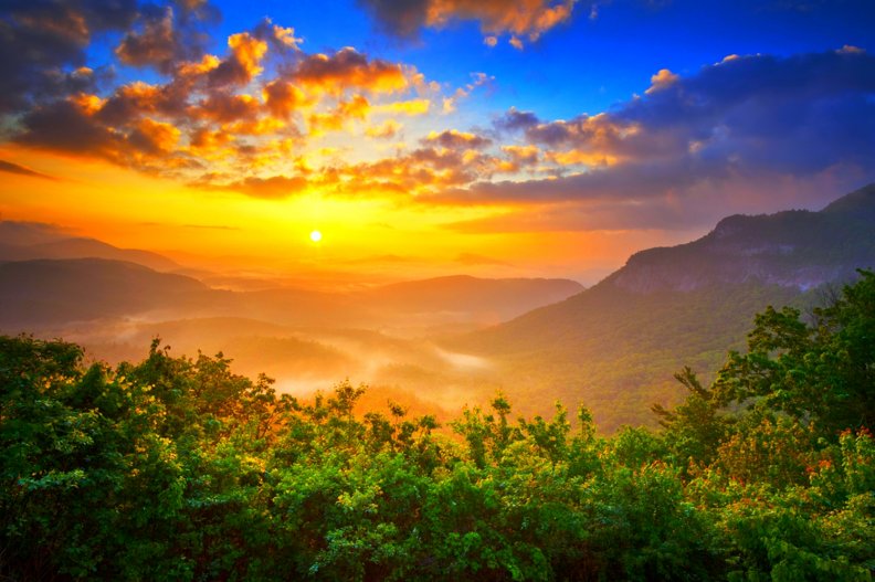 Sunrise At Blue Ridge Mountains