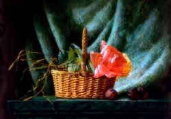 'Bouquet of Roses in Basket'