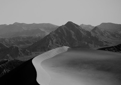 beautiful desert dunes in black and white