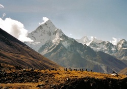 mount ama dablam in nepal himalayan range