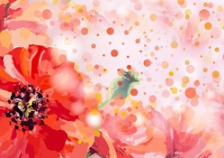 Watercolor Poppies and Spots