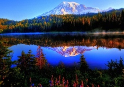 superb majestic mountain reflection
