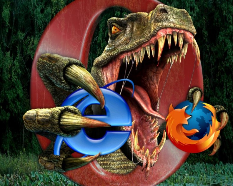 Dinosaur Eats Firefox and Internet Explorer
