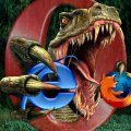 Dinosaur Eats Firefox and Internet Explorer