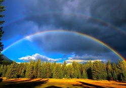 Double Rainbow Near Jasper National Park