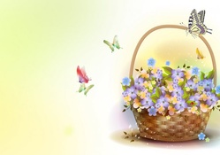 Violets Flower Basket