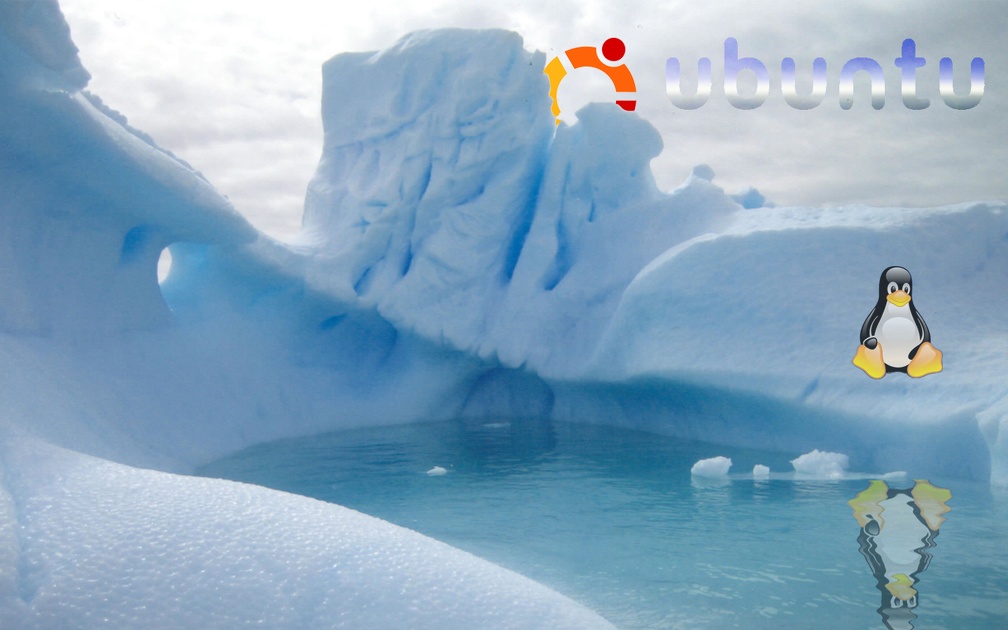 Ice River penguin Linux Ubuntu