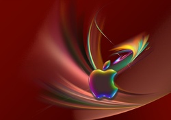 Orange multicolor apple logo design