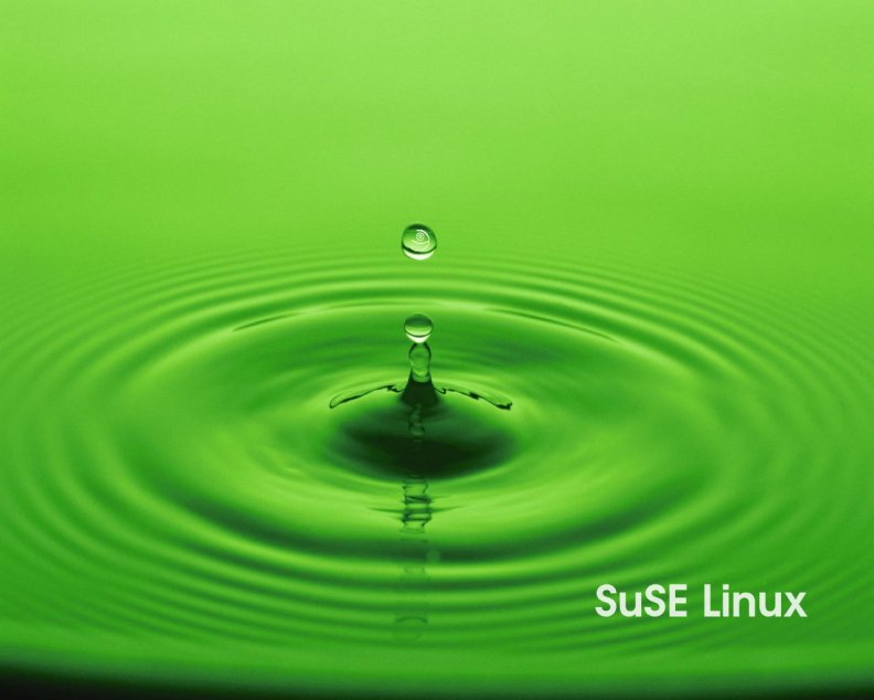 Green Drop SuSE Linux Wallpaper