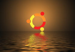 Ubuntu Logo over Water