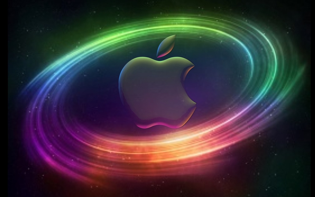 Multicolor spin of the logo apple