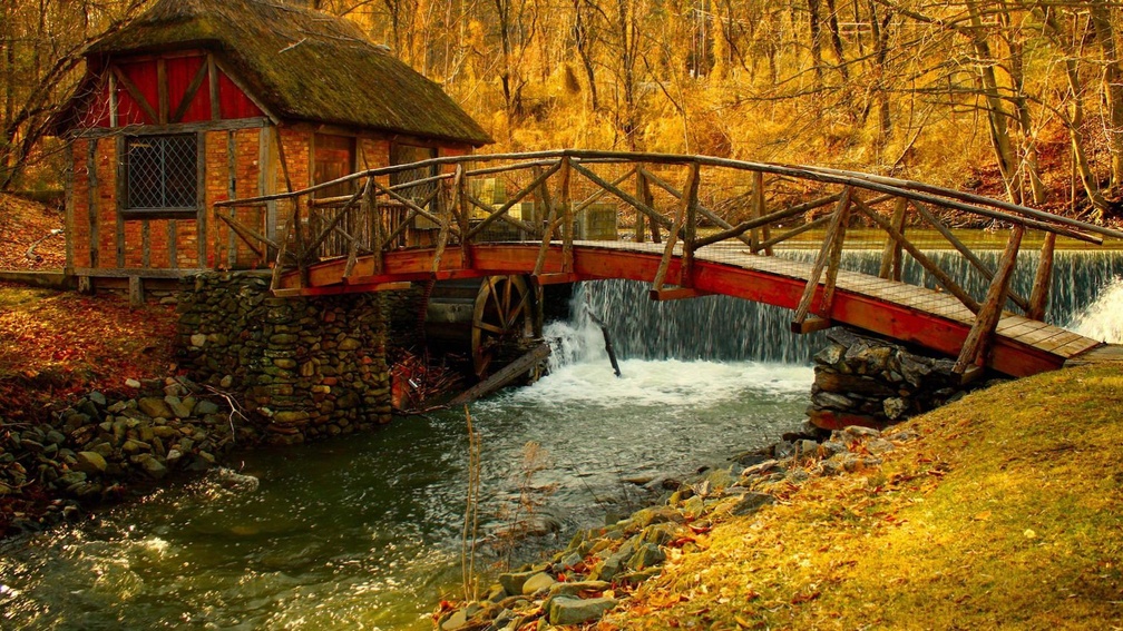 bridge to a watermill
