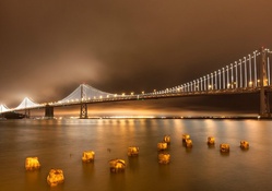 Foggy Night on Golden Gate Bridge, San Francisco