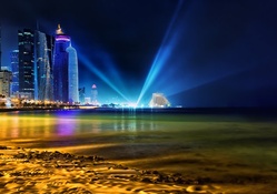 magnificent night cityscape of doha qatar hdr