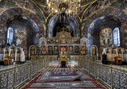 interior of a magnificent orthodox church hdr