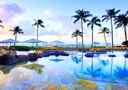 beautiful resort pool in kauai hawaii