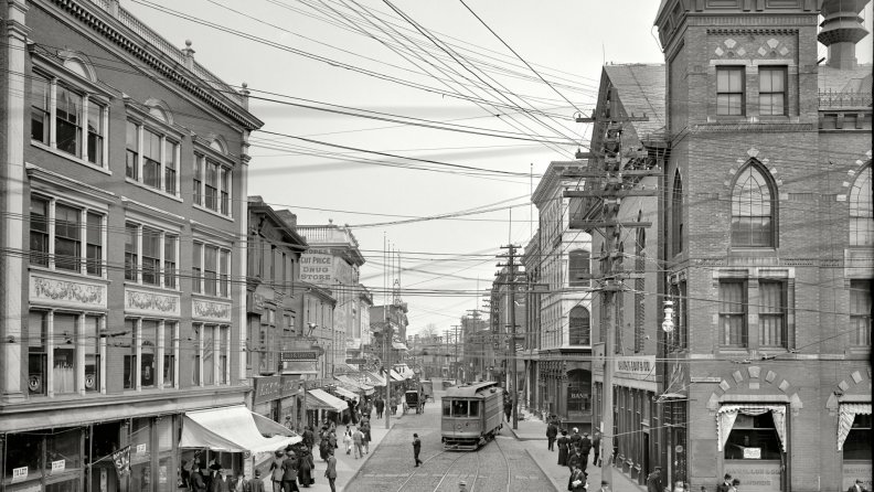vintage view of old main street