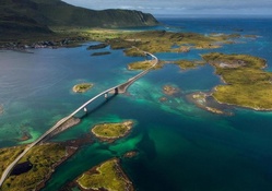 highway bridge in the lofoten islands norway