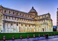 magnificent cathedral and tower of pisa hdr