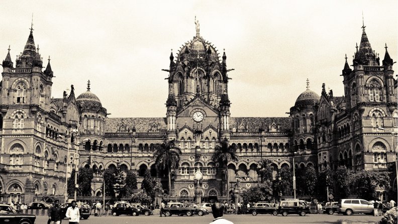 magnificent vintage train station in mumbai india